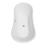 Bolera 71 Inch Freestanding Bathtub in White with Polished Chrome Drain and Overflow Trim