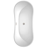 Bolera 71 Inch Freestanding Bathtub in White with Polished Chrome Drain and Overflow Trim