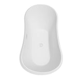 Bolera 71 Inch Freestanding Bathtub in White with Shiny White Trim and Floor Mounted Faucet in Brushed Gold