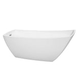 Wyndham Collection - Antigua 67 Inch Freestanding Bathtub in White with Polished Chrome Drain and Overflow Trim - White With Polished Chrome
