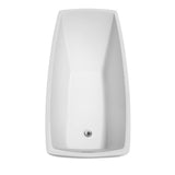 Antigua 67 Inch Freestanding Bathtub in White with Floor Mounted Faucet, Drain and Overflow Trim in Brushed Nickel
