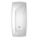 Antigua 67 Inch Freestanding Bathtub in White with Polished Chrome Trim and Floor Mounted Faucet in Brushed Gold