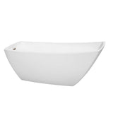 Wyndham Collection - Antigua 67 Inch Freestanding Bathtub in White with Brushed Nickel Drain and Overflow Trim - White With Brushed Nickel
