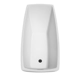 Antigua 67 Inch Freestanding Bathtub in White with Matte Black Drain and Overflow Trim