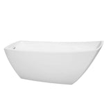 Wyndham Collection - Antigua 67 Inch Freestanding Bathtub in White with Shiny White Drain and Overflow Trim