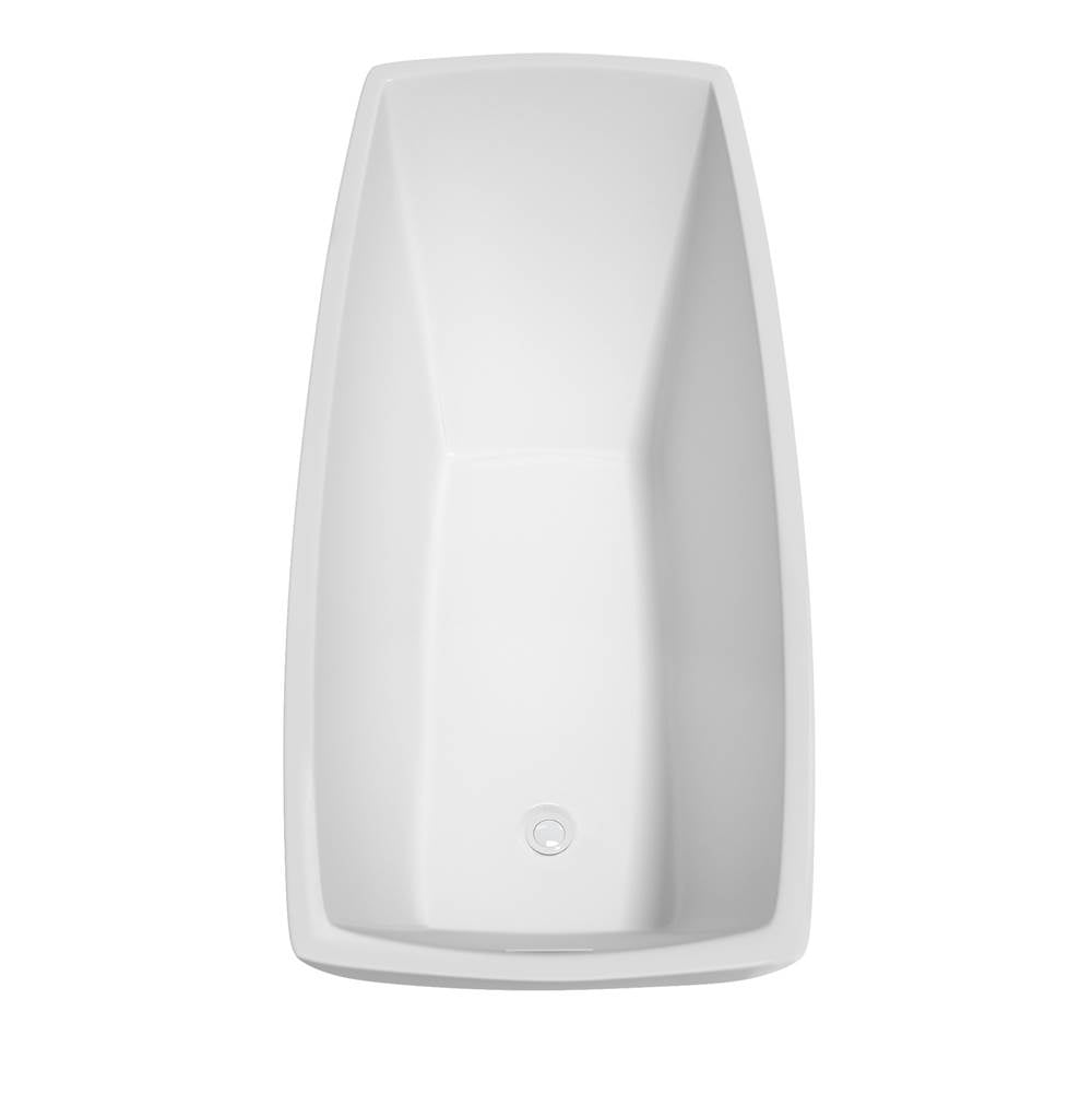 Antigua 67 Inch Freestanding Bathtub in White with Shiny White Drain and Overflow Trim
