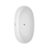 Juno 59 Inch Freestanding Bathtub in White with Polished Chrome Drain and Overflow Trim