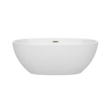 Juno 63 Inch Freestanding Bathtub in White with Polished Chrome Drain and Overflow Trim