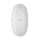Juno 63 Inch Freestanding Bathtub in White with Polished Chrome Drain and Overflow Trim