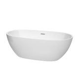 Wyndham Collection - Juno 67 Inch Freestanding Bathtub in White with Polished Chrome Drain and Overflow Trim - White With Polished Chrome