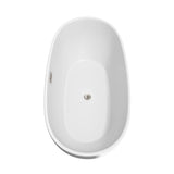 Juno 67 Inch Freestanding Bathtub in White with Polished Chrome Drain and Overflow Trim