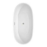Juno 67 Inch Freestanding Bathtub in White with Polished Chrome Drain and Overflow Trim