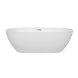 Juno 71 Inch Freestanding Bathtub in White with Polished Chrome Drain and Overflow Trim