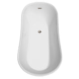Janice 67 Inch Freestanding Bathtub in White with Polished Chrome Drain and Overflow Trim