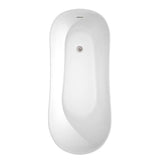 Janice 67 Inch Freestanding Bathtub in White with Polished Chrome Drain and Overflow Trim