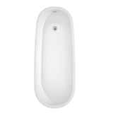 Margaret 66 Inch Freestanding Bathtub in White with Polished Chrome Trim and Floor Mounted Faucet in Brushed Gold