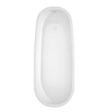 Margaret 66 Inch Freestanding Bathtub in White with Shiny White Trim and Floor Mounted Faucet in Matte Black