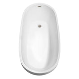 Florence 68 Inch Freestanding Bathtub in White with Polished Chrome Drain and Overflow Trim