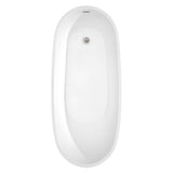 Florence 68 Inch Freestanding Bathtub in White with Polished Chrome Drain and Overflow Trim