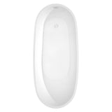 Florence 68 Inch Freestanding Bathtub in White with Shiny White Drain and Overflow Trim