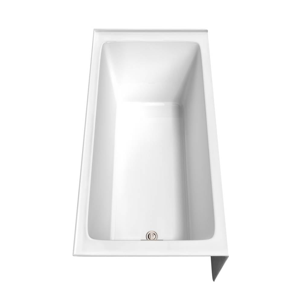 Grayley 60 x 30 Inch Alcove Bathtub in White with Left-Hand Drain and Overflow Trim in Polished Chrome