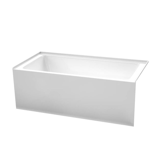 Wyndham Collection - Grayley 60 x 30 Inch Alcove Bathtub in White with Right-Hand Drain and Overflow Trim in Polished Chrome - White With Polished Chrome