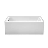 Grayley 60 x 32 Inch Alcove Bathtub in White with Left-Hand Drain and Overflow Trim in Polished Chrome