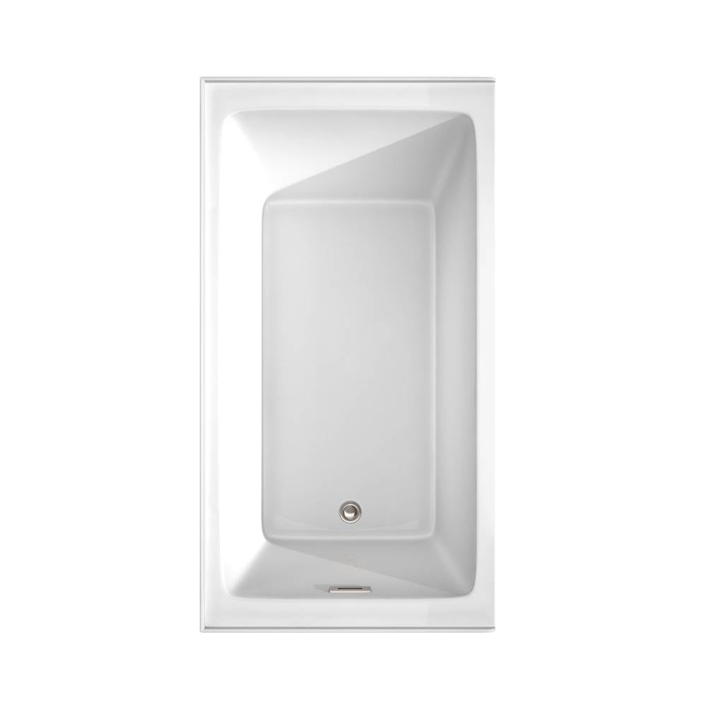 Grayley 60 x 32 Inch Alcove Bathtub in White with Left-Hand Drain and Overflow Trim in Polished Chrome