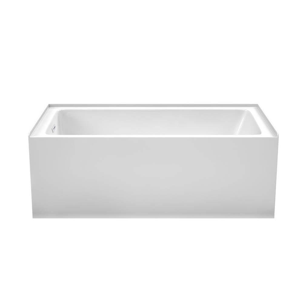 Grayley 60 x 32 Inch Alcove Bathtub in White with Left-Hand Drain and Overflow Trim in Shiny White