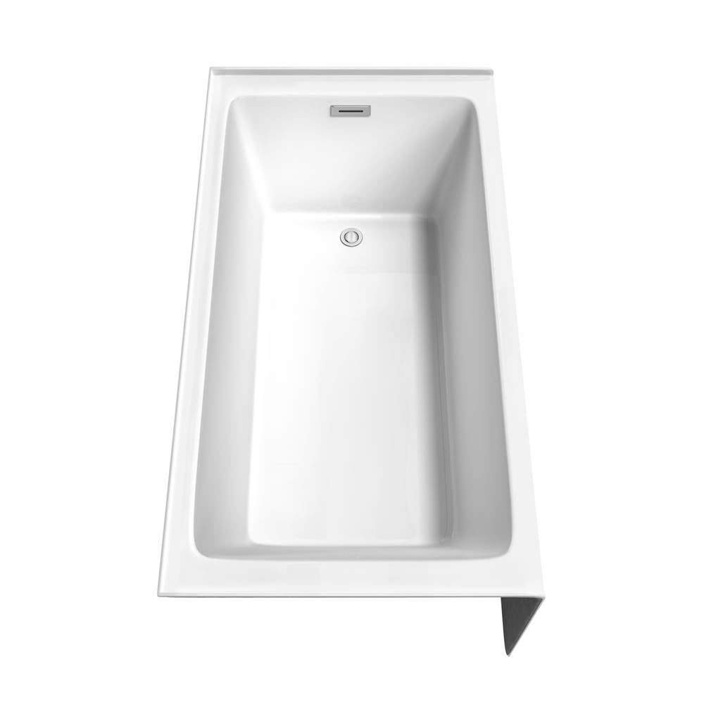 Grayley 60 x 32 Inch Alcove Bathtub in White with Right-Hand Drain and Overflow Trim in Polished Chrome