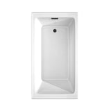 Grayley 60 x 32 Inch Alcove Bathtub in White with Right-Hand Drain and Overflow Trim in Matte Black