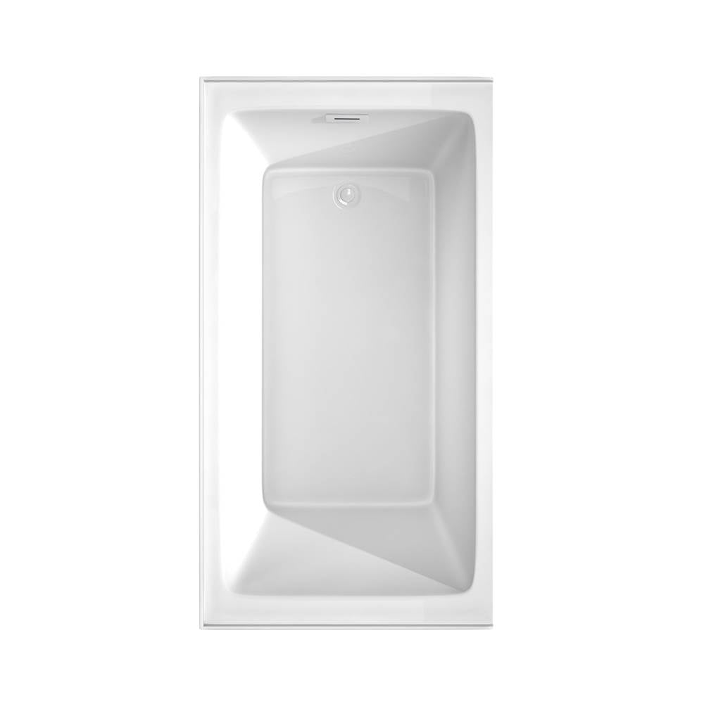 Grayley 60 x 32 Inch Alcove Bathtub in White with Right-Hand Drain and Overflow Trim in Shiny White
