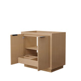 Maroni 36 Inch Single Bathroom Vanity in Light Straw, No Countertop, No Sink, Matte Black Trim