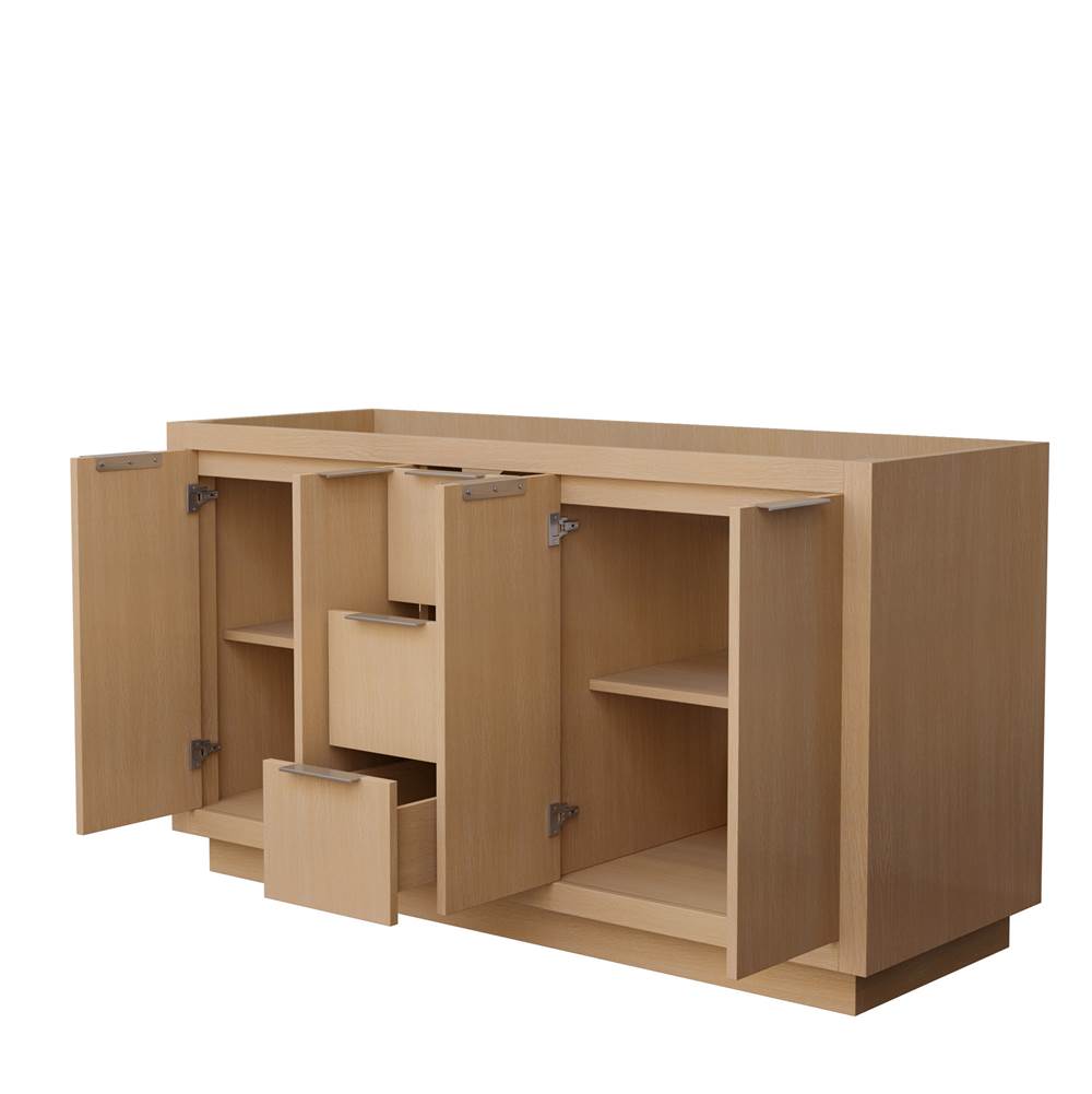 Maroni 60 Inch Double Bathroom Vanity in Light Straw, No Countertop, No Sink