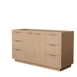 Wyndham Collection - Maroni 60 Inch Single Bathroom Vanity in Light Straw, No Countertop, No Sink