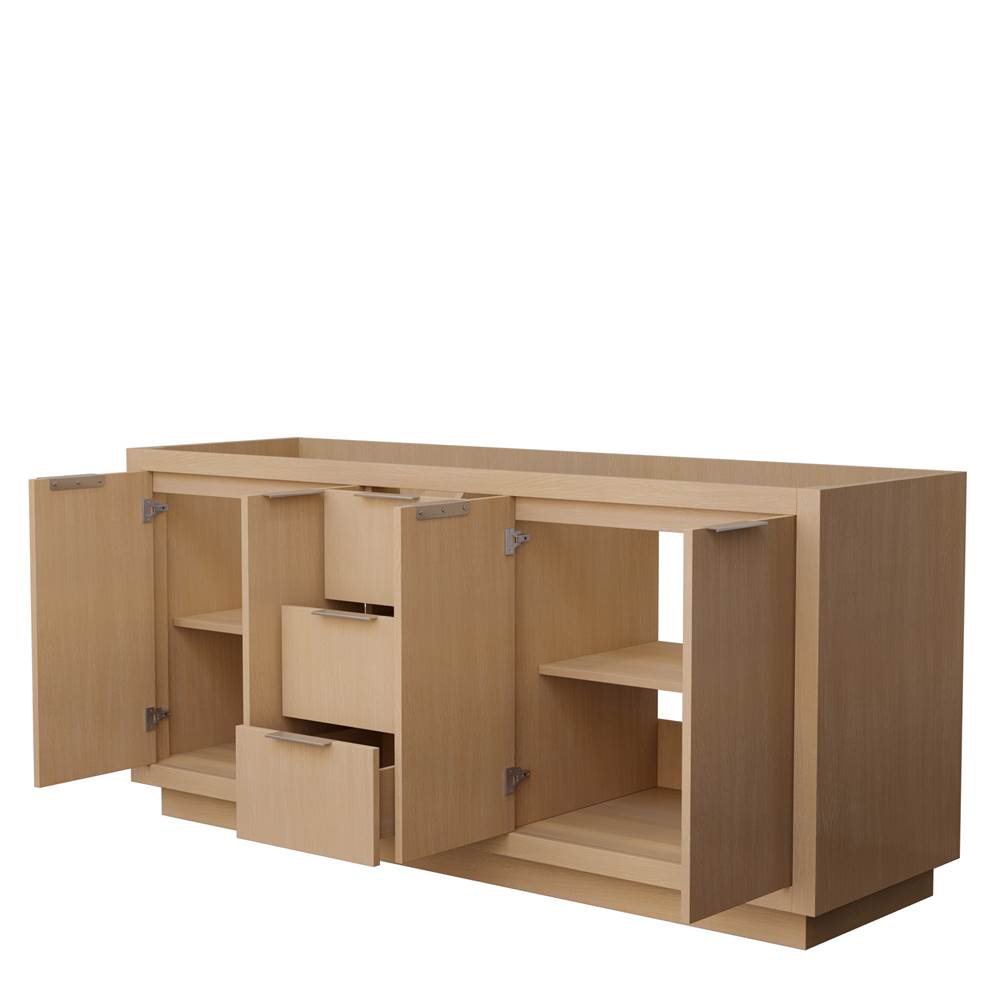 Maroni 72 Inch Double Bathroom Vanity in Light Straw, No Countertop, No Sink