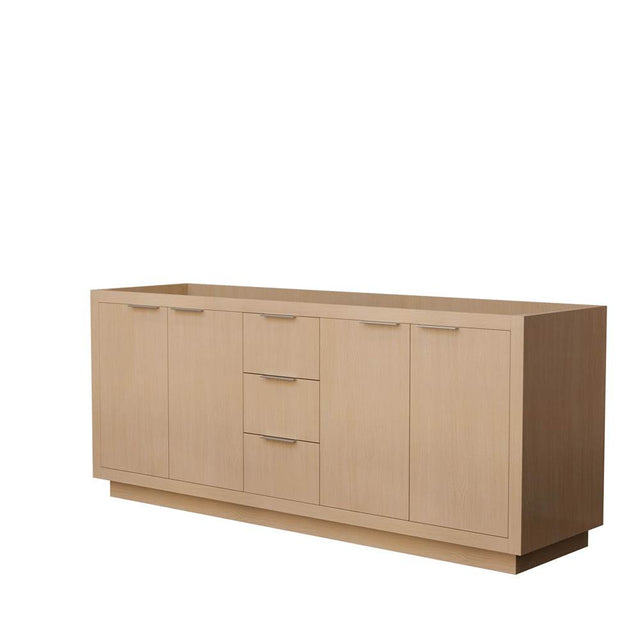 Wyndham Collection - Maroni 80 Inch Double Bathroom Vanity in Light Straw, No Countertop, No Sink