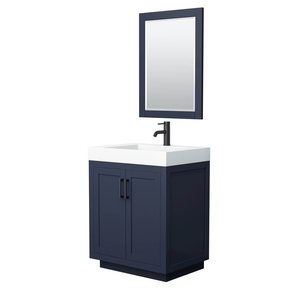 Wyndham Collection - Miranda 30 Inch Single Bathroom Vanity in Dark Blue