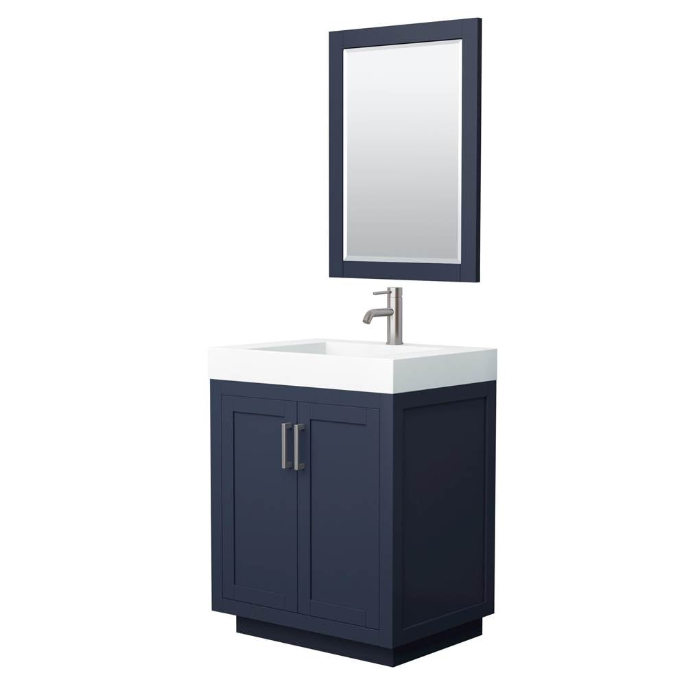 Wyndham Collection - Miranda 30 Inch Single Bathroom Vanity in Dark Blue
