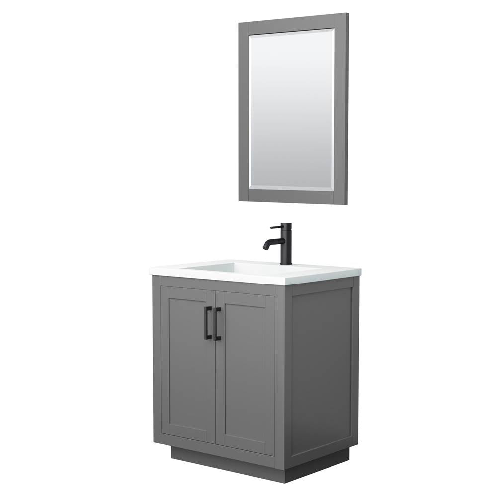 Wyndham Collection - Miranda 30 Inch Single Bathroom Vanity in Dark Gray