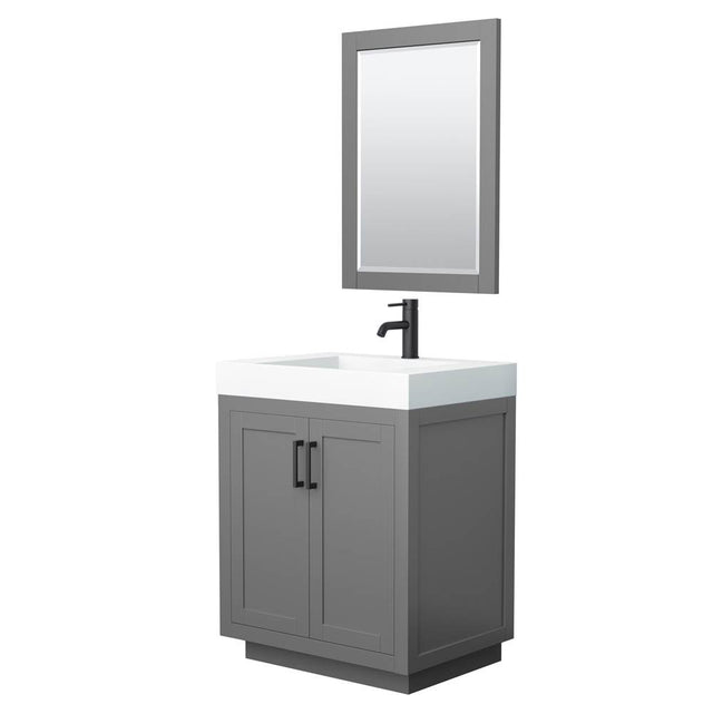 Wyndham Collection - Miranda 30 Inch Single Bathroom Vanity in Dark Gray