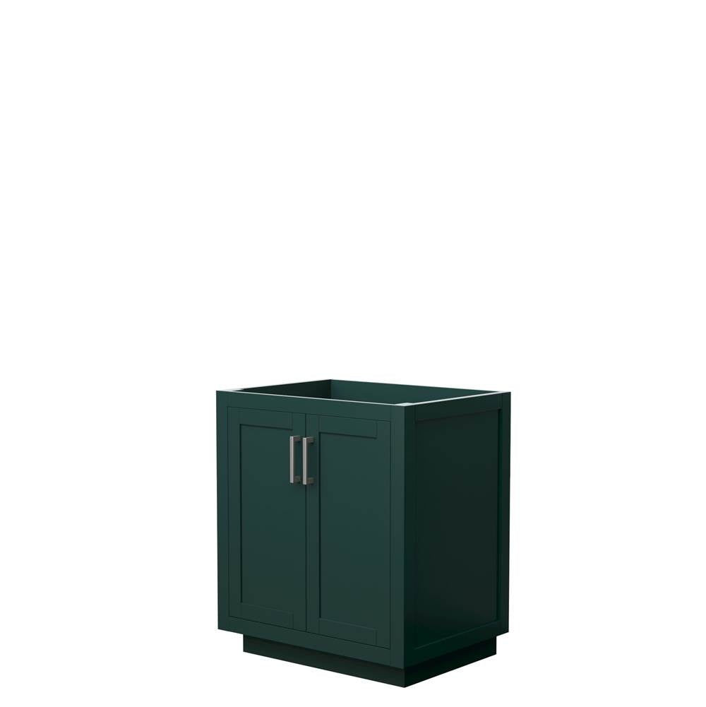 Wyndham Collection - Miranda 30 Inch Single Bathroom Vanity in Green, No Countertop, No Sink, Brushed Nickel Trim