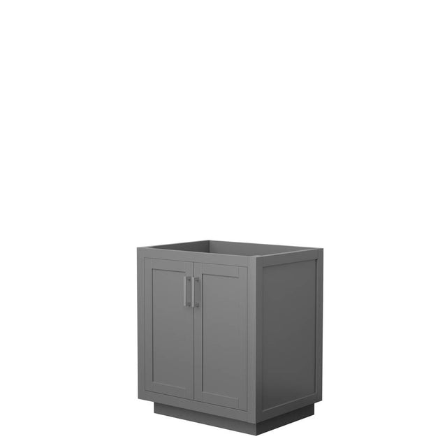Wyndham Collection - Miranda 30 Inch Single Bathroom Vanity in Dark Gray, No Countertop, No Sink, Brushed Nickel Trim