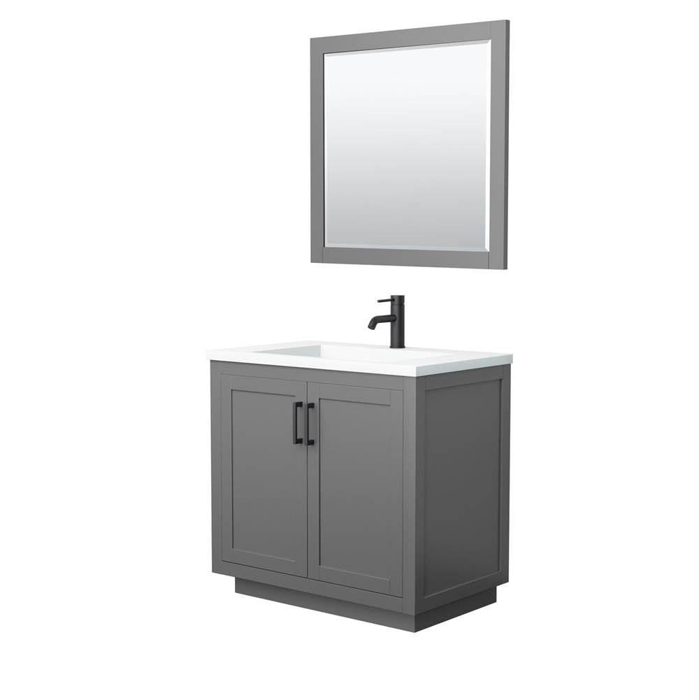 Wyndham Collection - Miranda 36 Inch Single Bathroom Vanity in Dark Gray