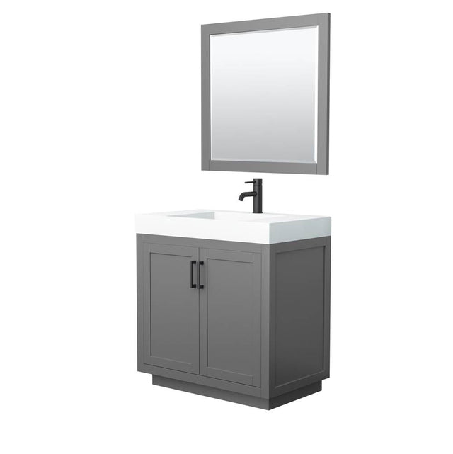 Wyndham Collection - Miranda 36 Inch Single Bathroom Vanity in Dark Gray