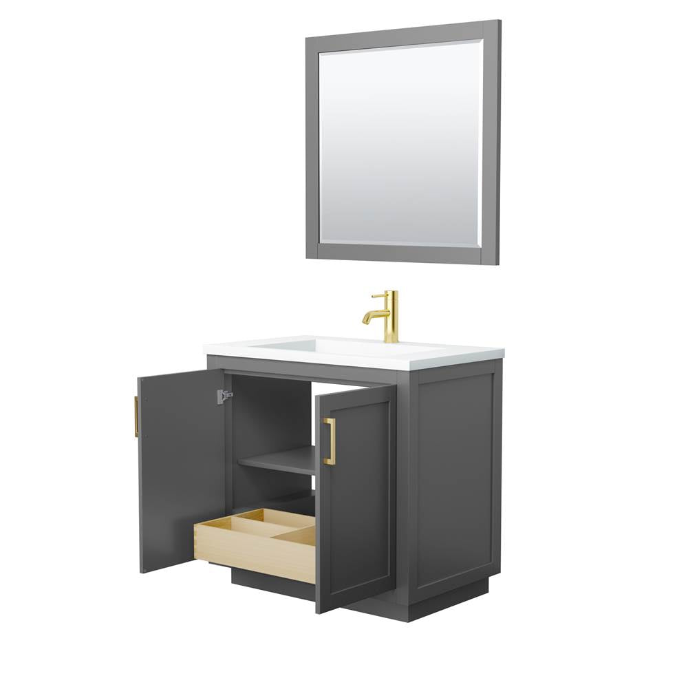Miranda 36 Inch Single Bathroom Vanity in Dark Gray