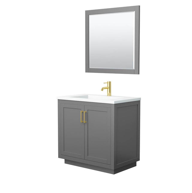 Wyndham Collection - Miranda 36 Inch Single Bathroom Vanity in Dark Gray