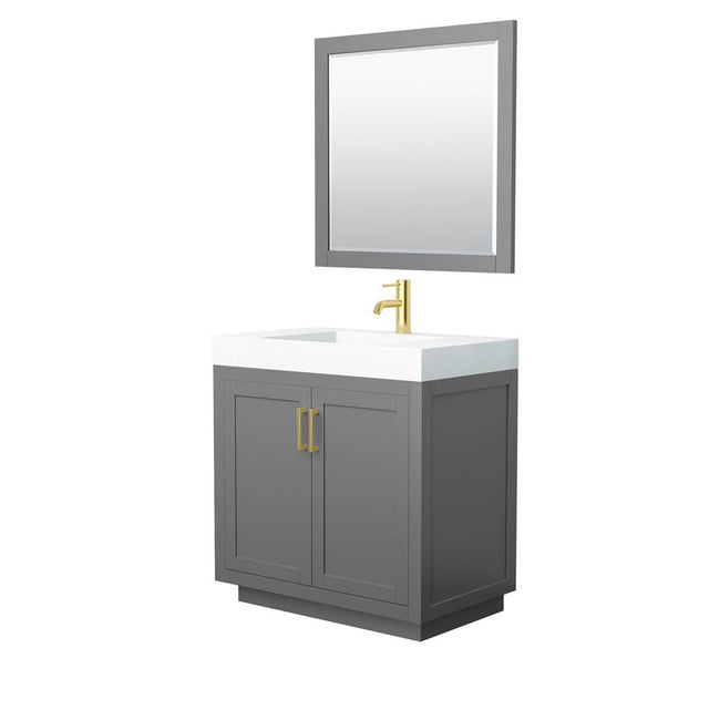 Wyndham Collection - Miranda 36 Inch Single Bathroom Vanity in Dark Gray