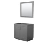 Wyndham Collection - Miranda 36 Inch Single Bathroom Vanity in Dark Gray, No Countertop, No Sink, Brushed Nickel Trim, 34 Inch Mirror