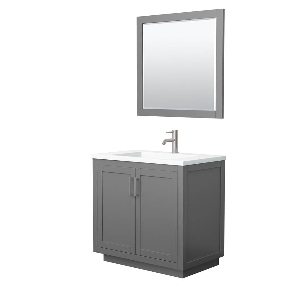 Wyndham Collection - Miranda 36 Inch Single Bathroom Vanity in Dark Gray